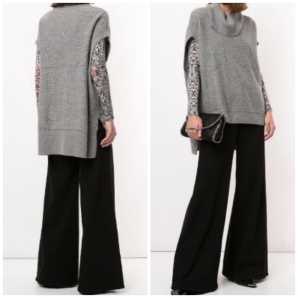 BCBGMaxAzria Elinor Short Sleeve Cowl Neck Mixed Knit Oversized Tunic Sweater S - Picture 1 of 10